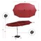 Costway Outdoor 15' Double-Sided Patio Umbrella 48 Solar LED Lights Crank & Base
